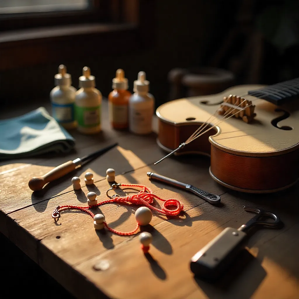 Close-up of bridge and hardware